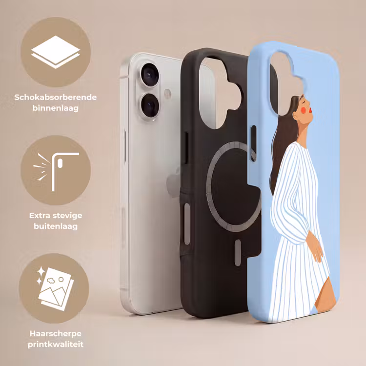 Vrouw - Profiel - Rust - Modern - Illustratie Toughcase MagSafe Apple iPhone 17 klein -USP_Lagen_NL
