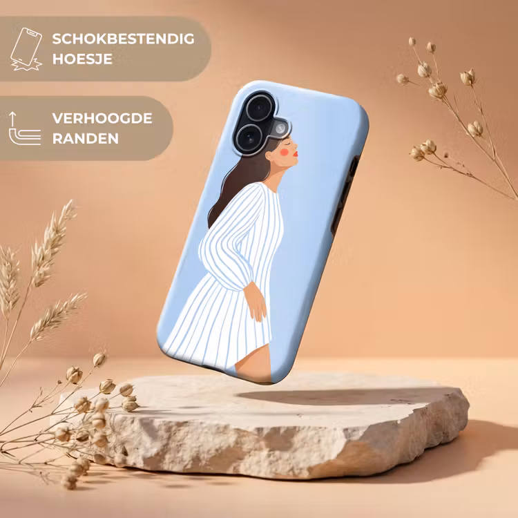 Vrouw - Profiel - Rust - Modern - Illustratie Toughcase MagSafe Apple iPhone 17 klein -USP_RandenV_NL