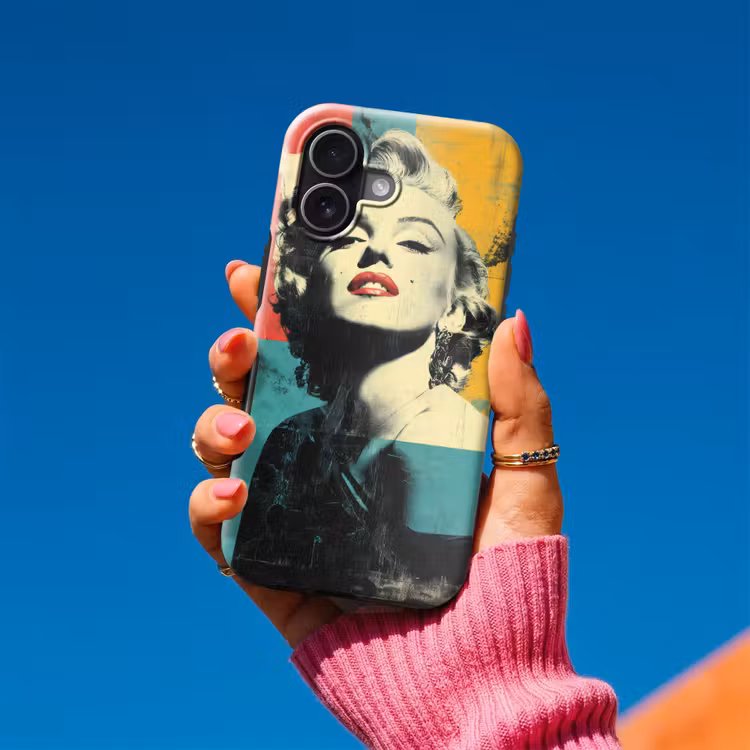 Vrouw - Rode lippen - Abstracte kleurvlakken - Popartuistraling Toughcase MagSafe Apple iPhone 17 klein -Sfeer1V