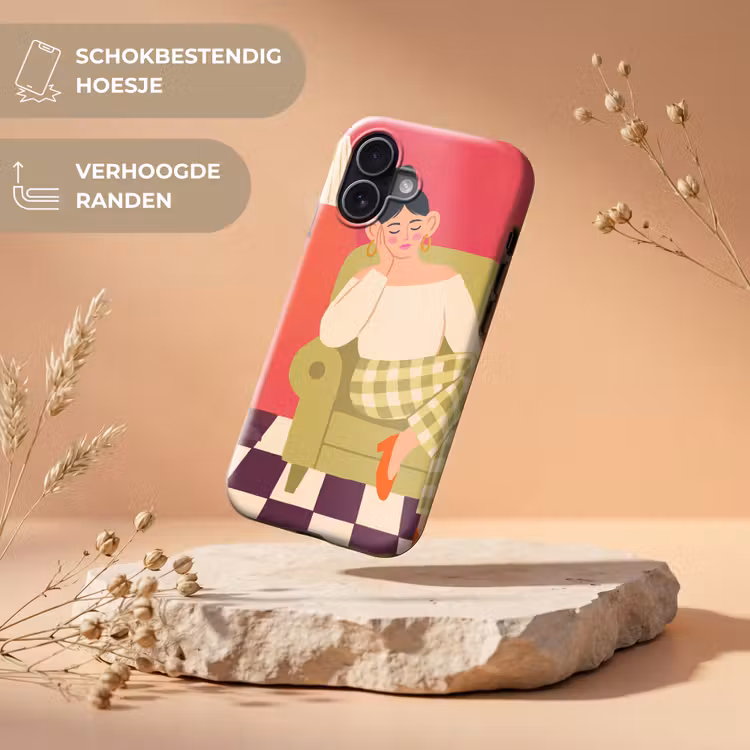 Vrouw - Rust - Interieur - Modern - Kunst Toughcase MagSafe Apple iPhone 17 klein -USP_RandenV_NL