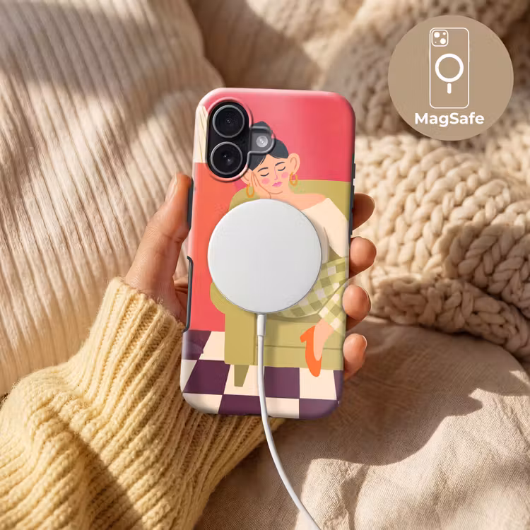 Vrouw - Rust - Interieur - Modern - Kunst Toughcase MagSafe Apple iPhone 17 klein -USP_MagsafeV