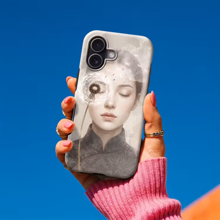 Vrouw - Sereen - Grijs Toughcase MagSafe Apple iPhone 17 klein -Sfeer1V