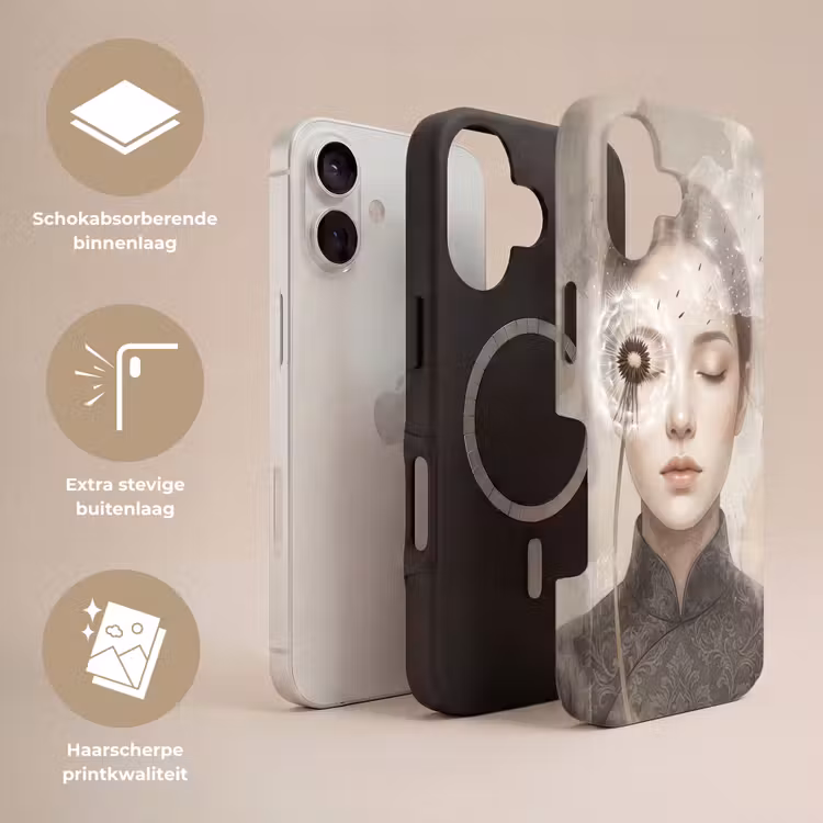 Vrouw - Sereen - Grijs Toughcase MagSafe Apple iPhone 17 klein -USP_Lagen_NL