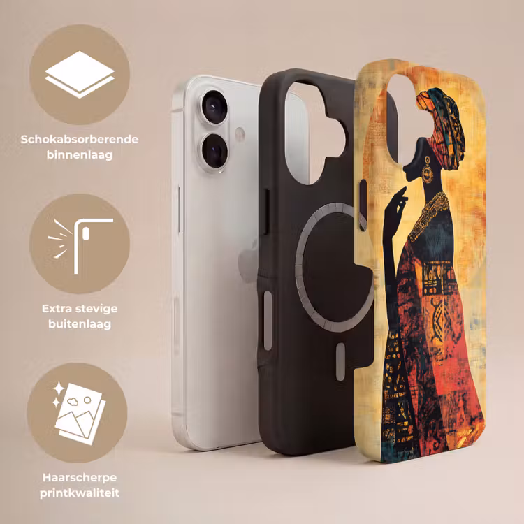 Vrouw - Silhouet - Patronen - Sierlijk Toughcase MagSafe Apple iPhone 17 klein -USP_Lagen_NL