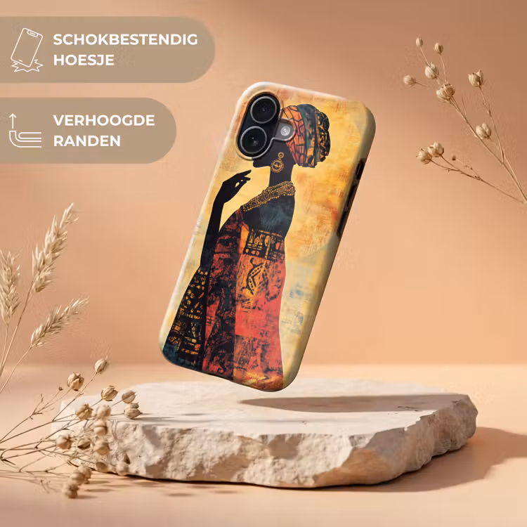 Vrouw - Silhouet - Patronen - Sierlijk Toughcase MagSafe Apple iPhone 17 klein -USP_RandenV_NL