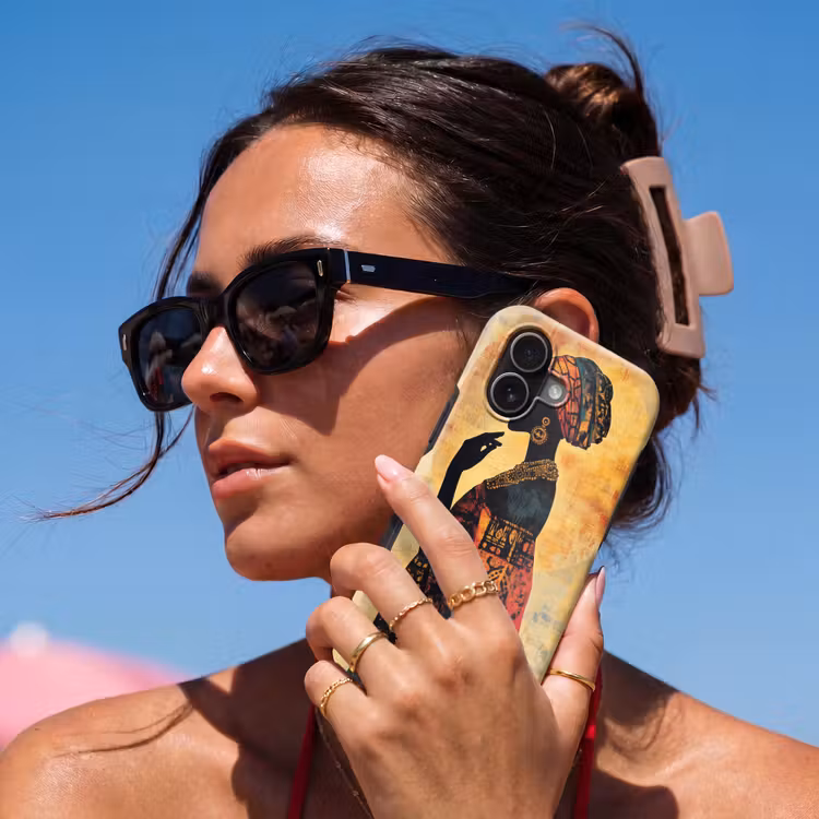 Vrouw - Silhouet - Patronen - Sierlijk Toughcase MagSafe Apple iPhone 17 klein -Sfeer2V