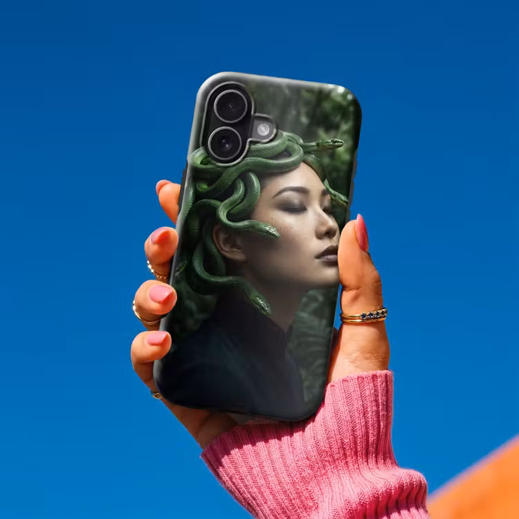 Vrouw - Slang - Natuur - Mystiek - Groen Toughcase MagSafe Apple iPhone 17 klein -Sfeer1V
