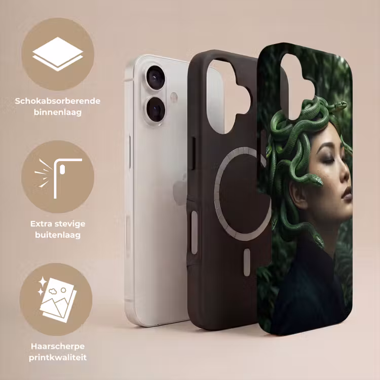 Vrouw - Slang - Natuur - Mystiek - Groen Toughcase MagSafe Apple iPhone 17 klein -USP_Lagen_NL
