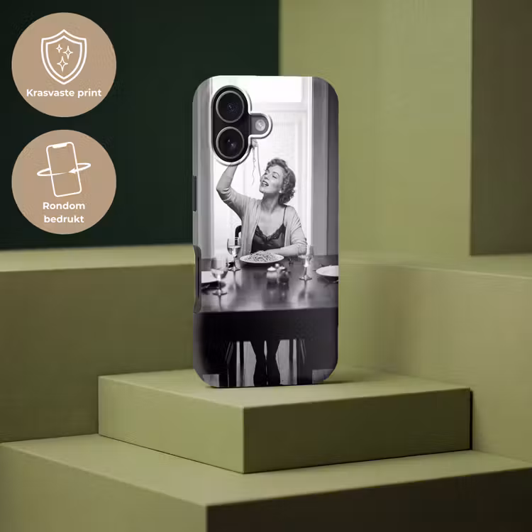 Vrouw - Spaghetti - Zwart - Wit Toughcase MagSafe Apple iPhone 17 klein -USP_PrintM_NL