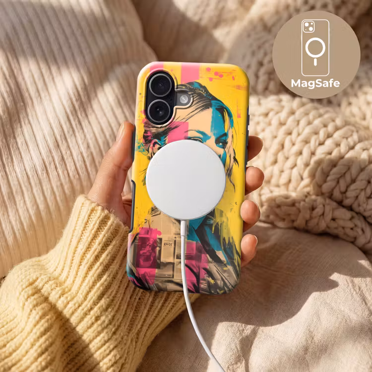 Vrouw - Verfstrepen - Gekleurd Toughcase MagSafe Apple iPhone 17 klein -USP_MagsafeV