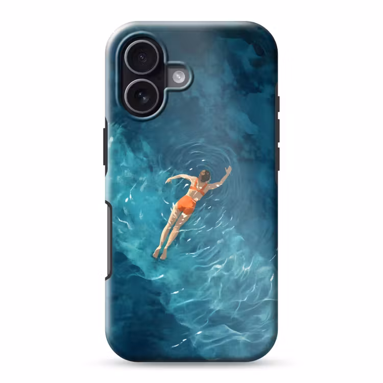 Vrouw - Water - Bikini - Oranje Toughcase MagSafe Apple iPhone 17 klein -3d