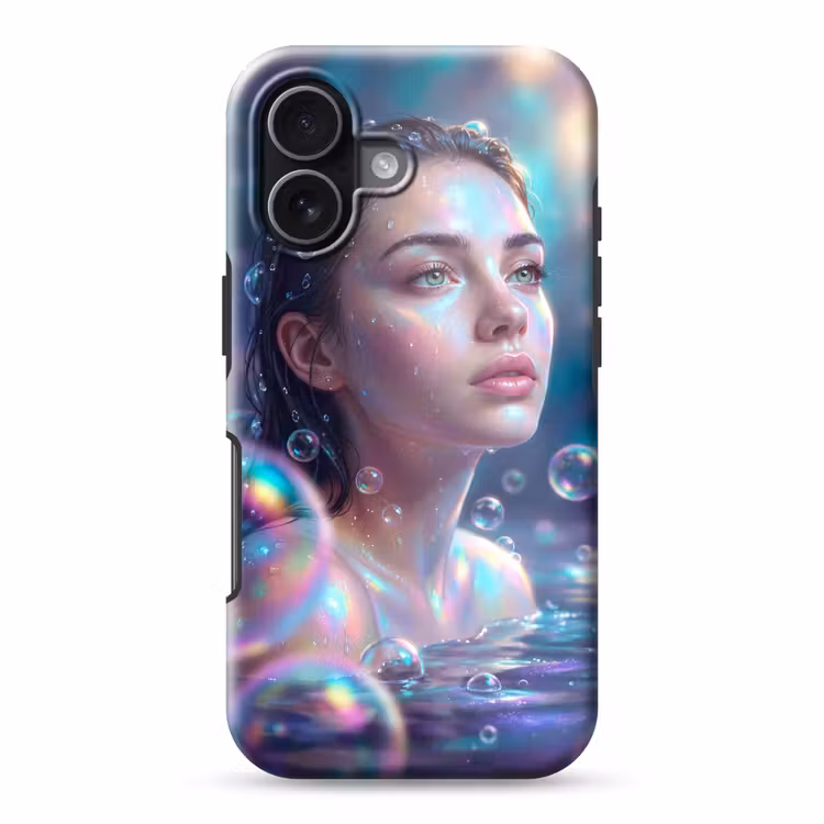 Vrouw - Water - Portret - Kleurrijk - Modern Toughcase MagSafe Apple iPhone 17 klein -3d