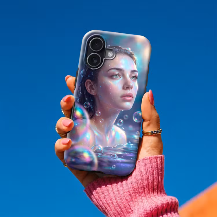 Vrouw - Water - Portret - Kleurrijk - Modern Toughcase MagSafe Apple iPhone 17 klein -Sfeer1V