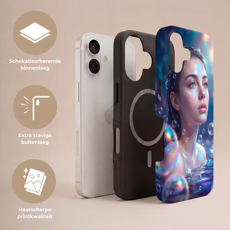 Vrouw - Water - Portret - Kleurrijk - Modern Toughcase MagSafe Apple iPhone 17 klein -USP_Lagen_NL