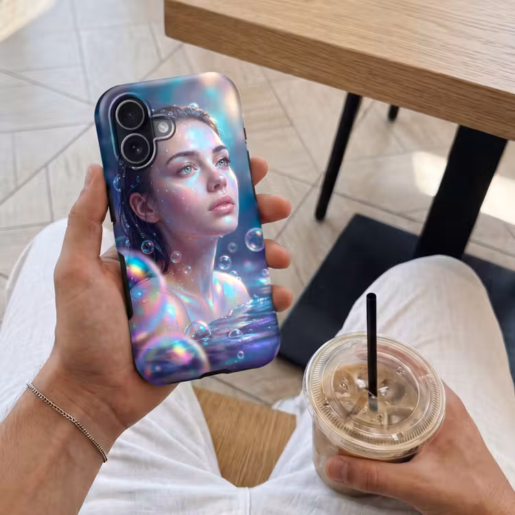 Vrouw - Water - Portret - Kleurrijk - Modern Toughcase MagSafe Apple iPhone 17 klein -Sfeer1M