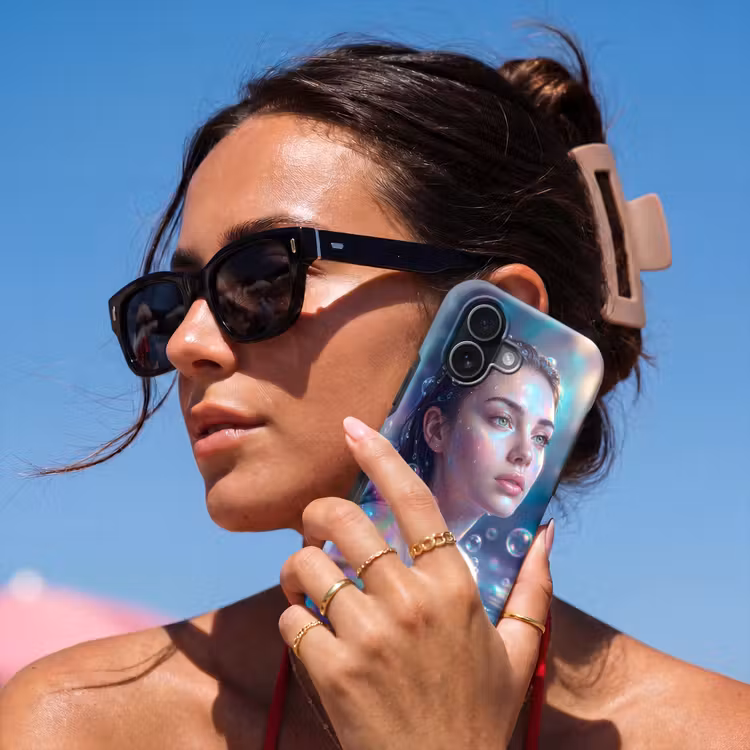 Vrouw - Water - Portret - Kleurrijk - Modern Toughcase MagSafe Apple iPhone 17 klein -Sfeer2V
