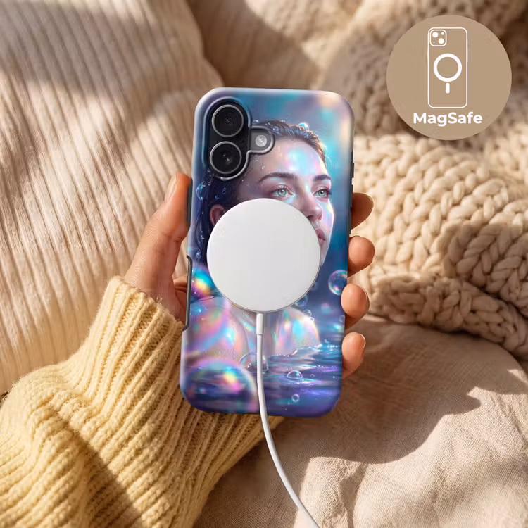 Vrouw - Water - Portret - Kleurrijk - Modern Toughcase MagSafe Apple iPhone 17 klein -USP_MagsafeV