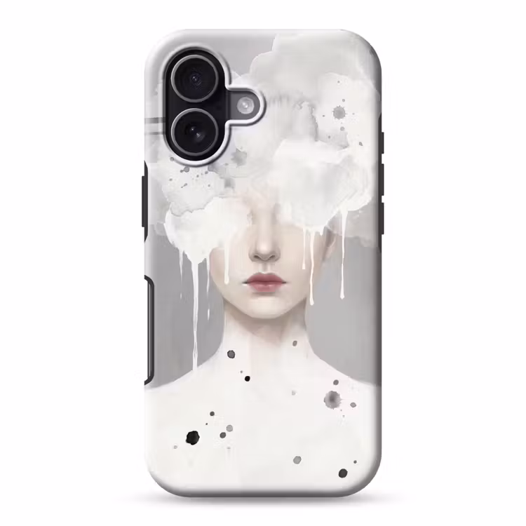 Vrouw - Wolk - Grijs Toughcase MagSafe Apple iPhone 17 klein -3d