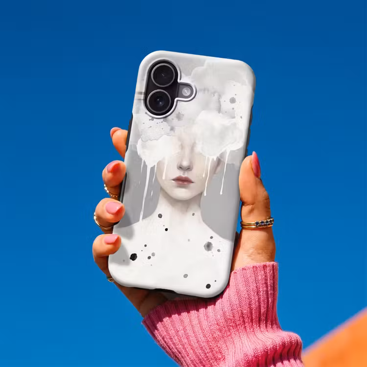 Vrouw - Wolk - Grijs Toughcase MagSafe Apple iPhone 17 klein -Sfeer1V