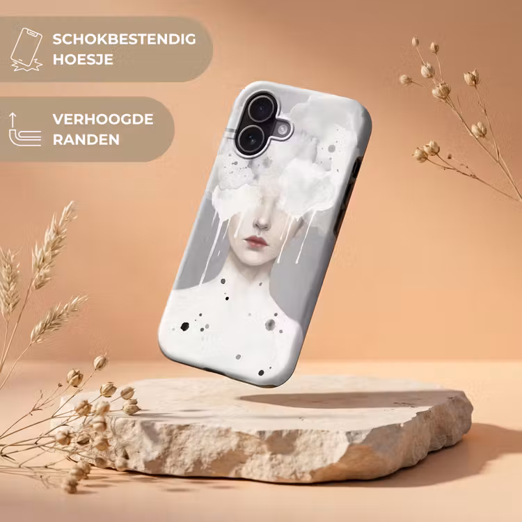 Vrouw - Wolk - Grijs Toughcase MagSafe Apple iPhone 17 klein -USP_RandenV_NL