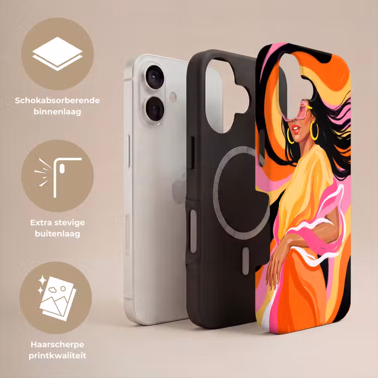 Vrouw - Zonnebril - Abstract - Kleurrijk Toughcase MagSafe Apple iPhone 17 klein -USP_Lagen_NL