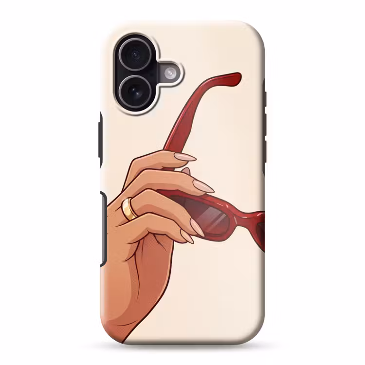 Vrouw - Zonnebril - Mode - Rood - Illustratie Toughcase MagSafe Apple iPhone 17 klein -3d