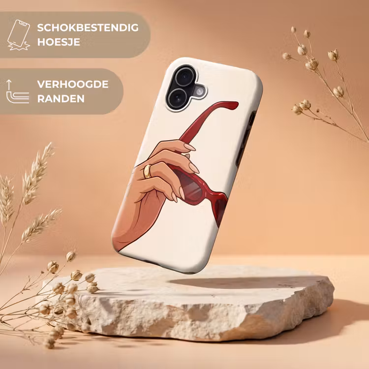 Vrouw - Zonnebril - Mode - Rood - Illustratie Toughcase MagSafe Apple iPhone 17 klein -USP_RandenV_NL