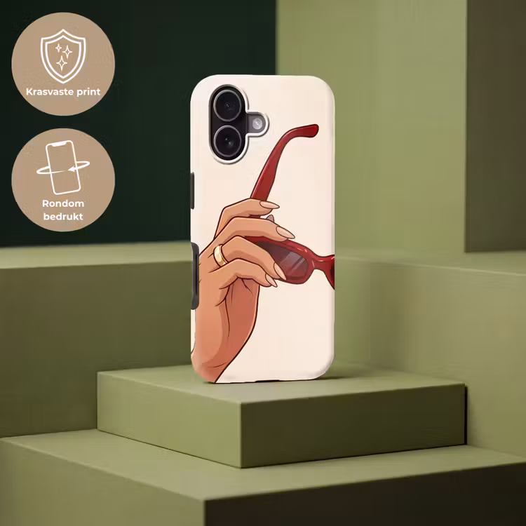 Vrouw - Zonnebril - Mode - Rood - Illustratie Toughcase MagSafe Apple iPhone 17 klein -USP_PrintM_NL