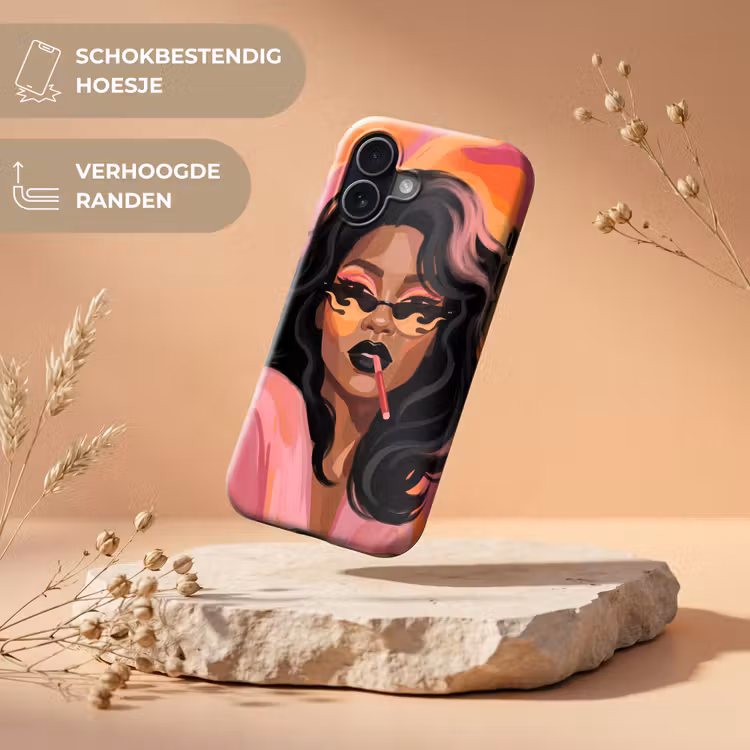 Vrouw - Zonnebril - Modern - Portret - Oranje Toughcase MagSafe Apple iPhone 17 klein -USP_RandenV_NL