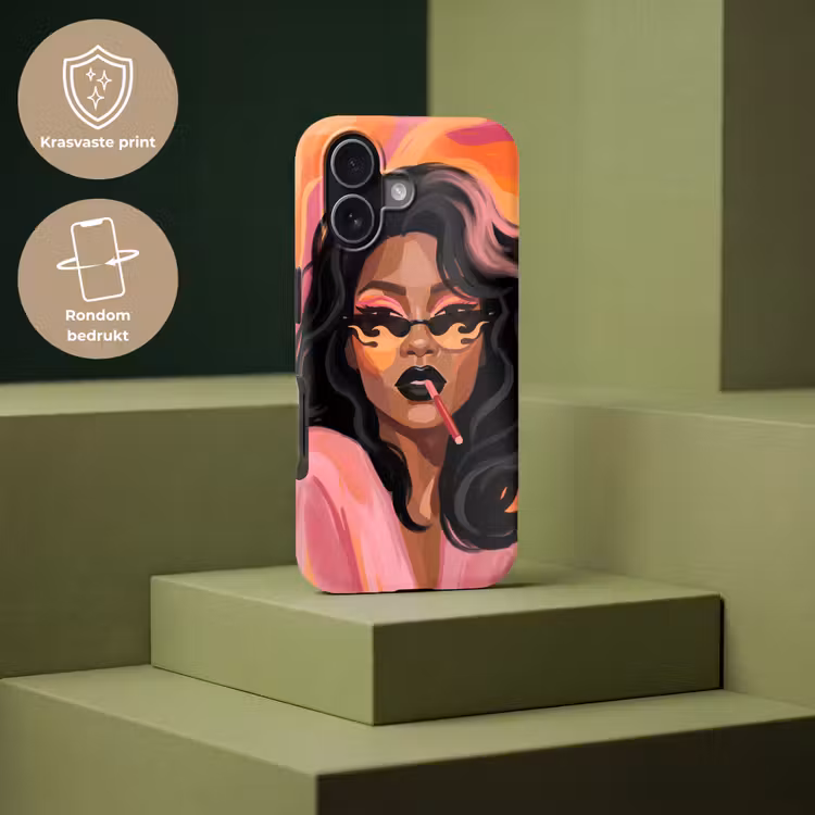 Vrouw - Zonnebril - Modern - Portret - Oranje Toughcase MagSafe Apple iPhone 17 klein -USP_PrintM_NL