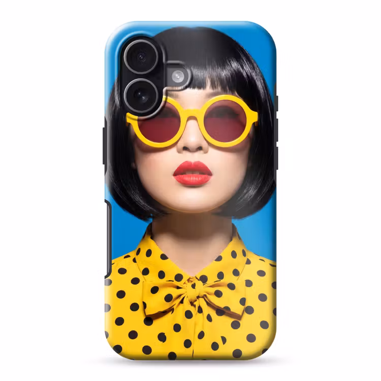 Vrouw - Zonnebril - Pop Art - Portret - Geel Toughcase MagSafe Apple iPhone 17 klein -3d