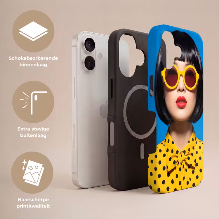 Vrouw - Zonnebril - Pop Art - Portret - Geel Toughcase MagSafe Apple iPhone 17 klein -USP_Lagen_NL