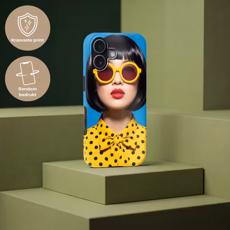 Vrouw - Zonnebril - Pop Art - Portret - Geel Toughcase MagSafe Apple iPhone 17 klein -USP_PrintM_NL