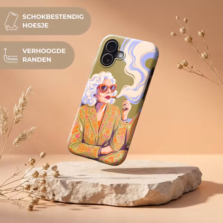 Vrouw - Zonnebril - Portret - Modern - Kleurrijk Toughcase MagSafe Apple iPhone 17 klein -USP_RandenV_NL