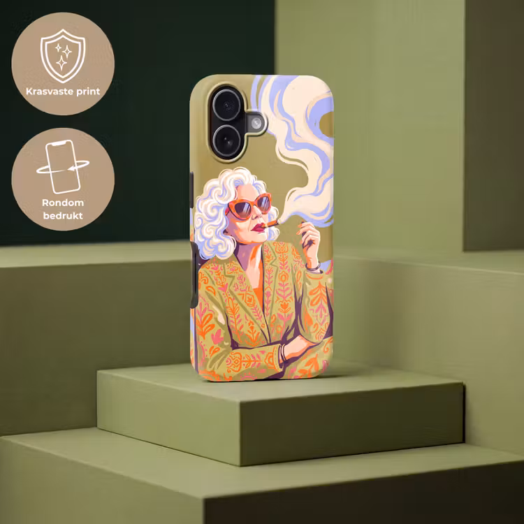 Vrouw - Zonnebril - Portret - Modern - Kleurrijk Toughcase MagSafe Apple iPhone 17 klein -USP_PrintM_NL