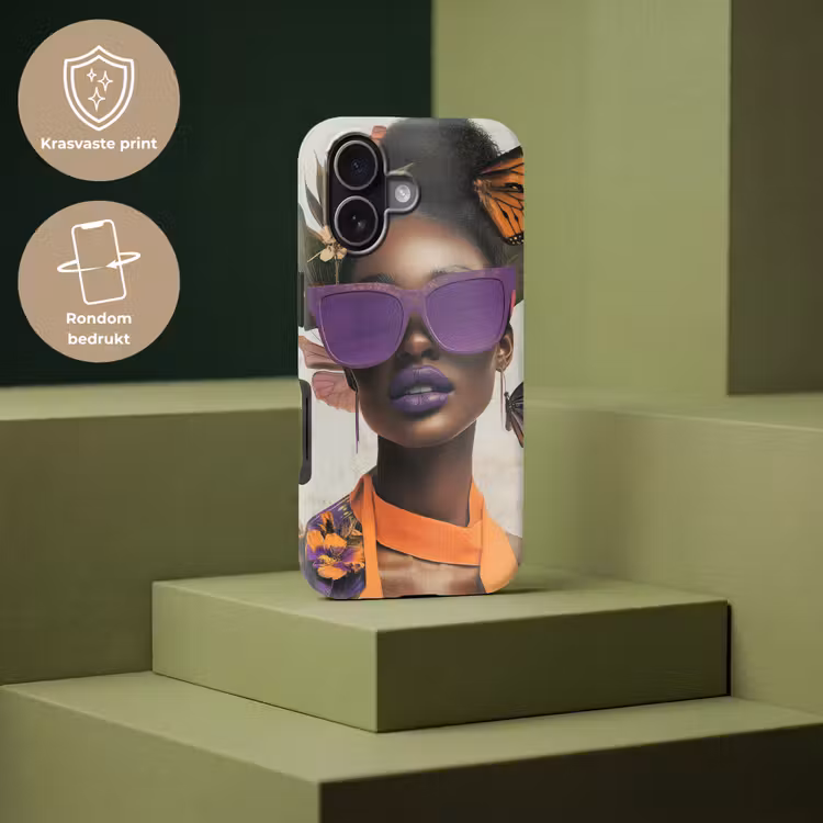 Vrouw - Zonnebril - Vlinder - Bloemen Toughcase MagSafe Apple iPhone 17 klein -USP_PrintM_NL