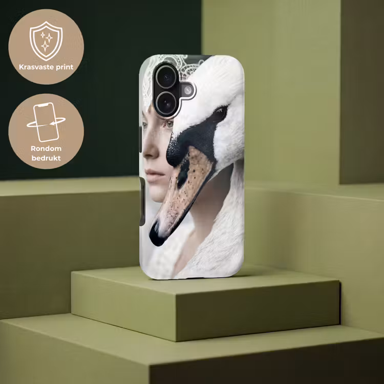 Vrouw - Zwaan - Wit Toughcase MagSafe Apple iPhone 17 klein -USP_PrintM_NL