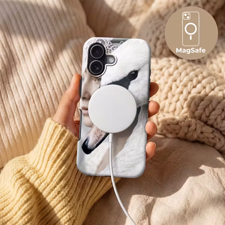 Vrouw - Zwaan - Wit Toughcase MagSafe Apple iPhone 17 klein -USP_MagsafeV
