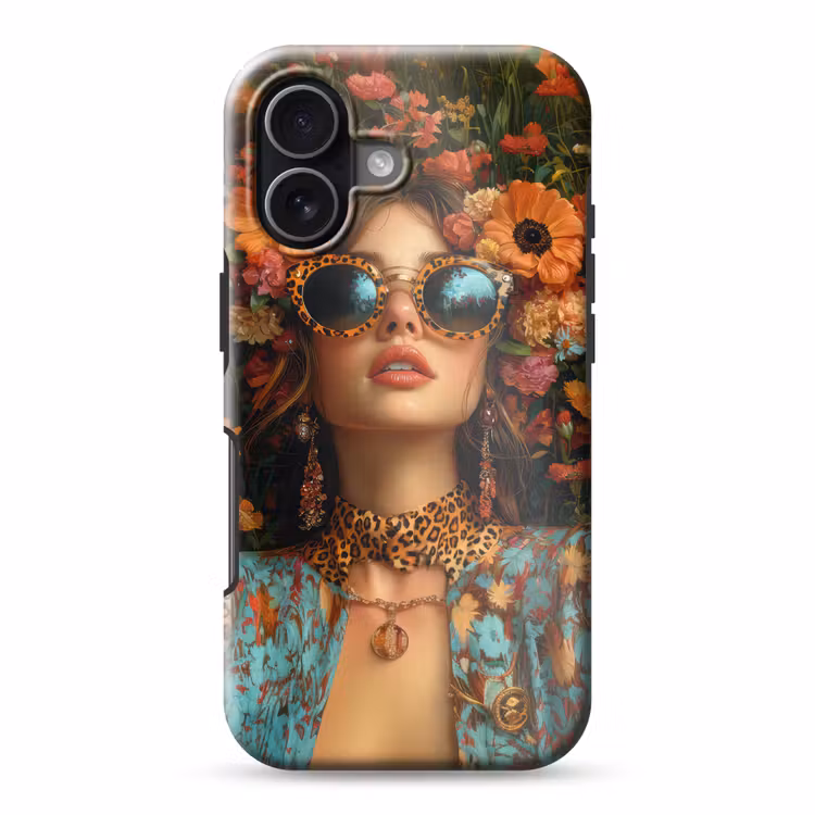 Vrouwen - Bloemen - Modern - Bril - Abstract Toughcase MagSafe Apple iPhone 17 klein -3d