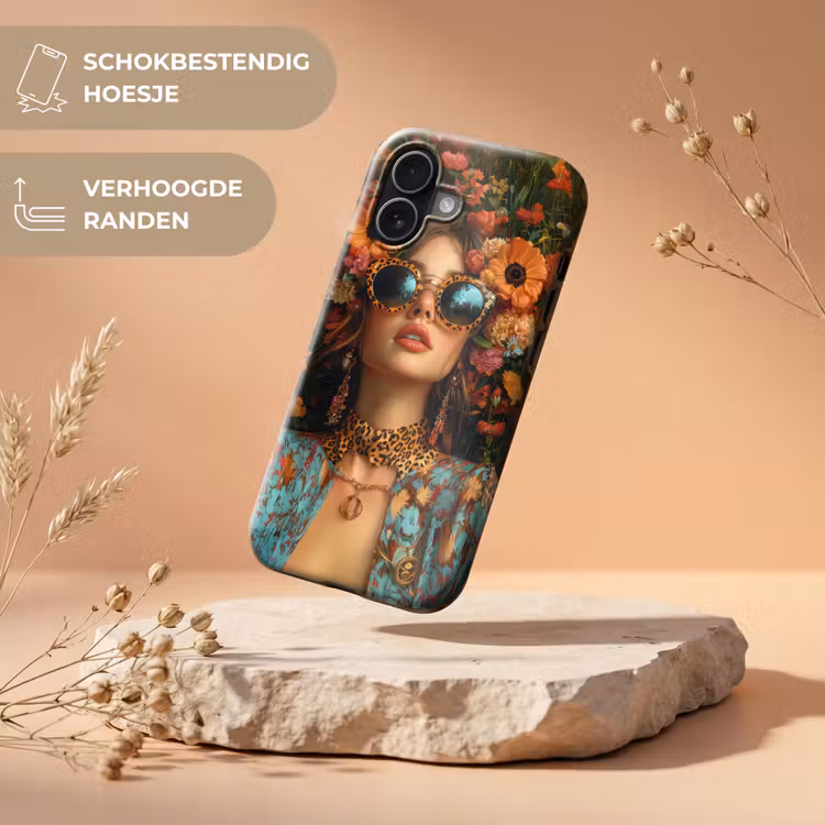 Vrouwen - Bloemen - Modern - Bril - Abstract Toughcase MagSafe Apple iPhone 17 klein -USP_RandenV_NL