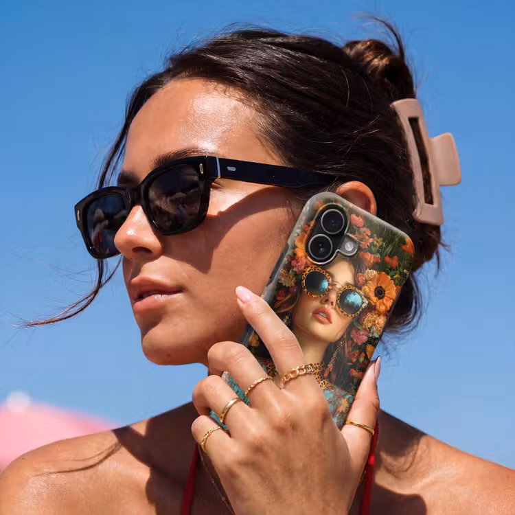 Vrouwen - Bloemen - Modern - Bril - Abstract Toughcase MagSafe Apple iPhone 17 klein -Sfeer2V