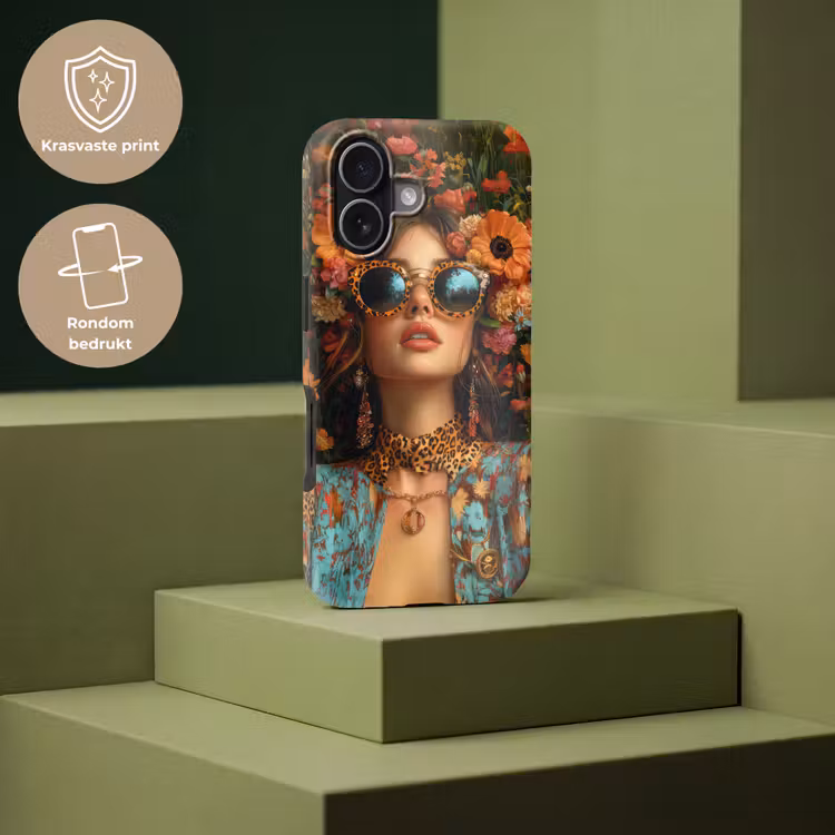 Vrouwen - Bloemen - Modern - Bril - Abstract Toughcase MagSafe Apple iPhone 17 klein -USP_PrintM_NL