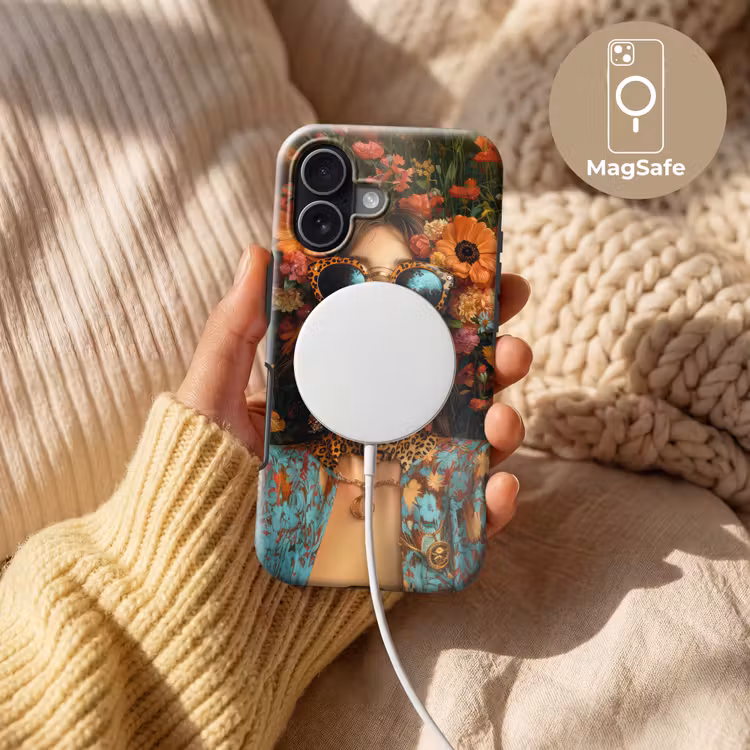 Vrouwen - Bloemen - Modern - Bril - Abstract Toughcase MagSafe Apple iPhone 17 klein -USP_MagsafeV