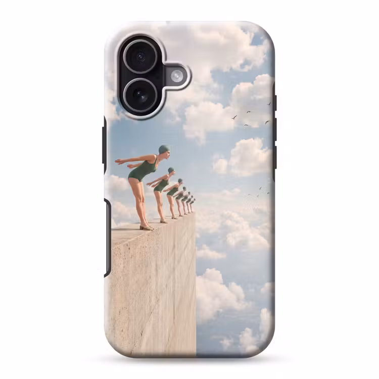 Telefoonhoesje Toughcase - Vrouwen - Duikhouding - Wolken - Vrouwen - Duikhouding - Wolken Toughcase MagSafe Apple iPhone 17 klein