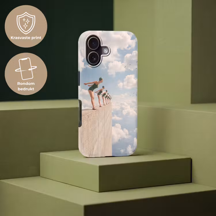 Telefoonhoesje Toughcase - Vrouwen - Duikhouding - Wolken - Vrouwen - Duikhouding - Wolken Toughcase MagSafe Apple iPhone 17 klein