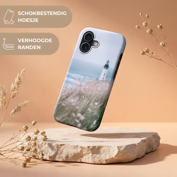 Vuurtoren - Klif - Zee - Bloemen Toughcase MagSafe Apple iPhone 17 klein -USP_RandenV_NL
