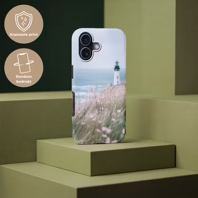 Vuurtoren - Klif - Zee - Bloemen Toughcase MagSafe Apple iPhone 17 klein -USP_PrintM_NL
