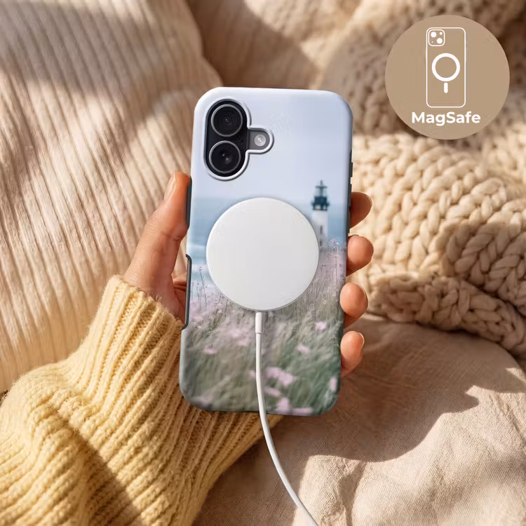 Vuurtoren - Klif - Zee - Bloemen Toughcase MagSafe Apple iPhone 17 klein -USP_MagsafeV