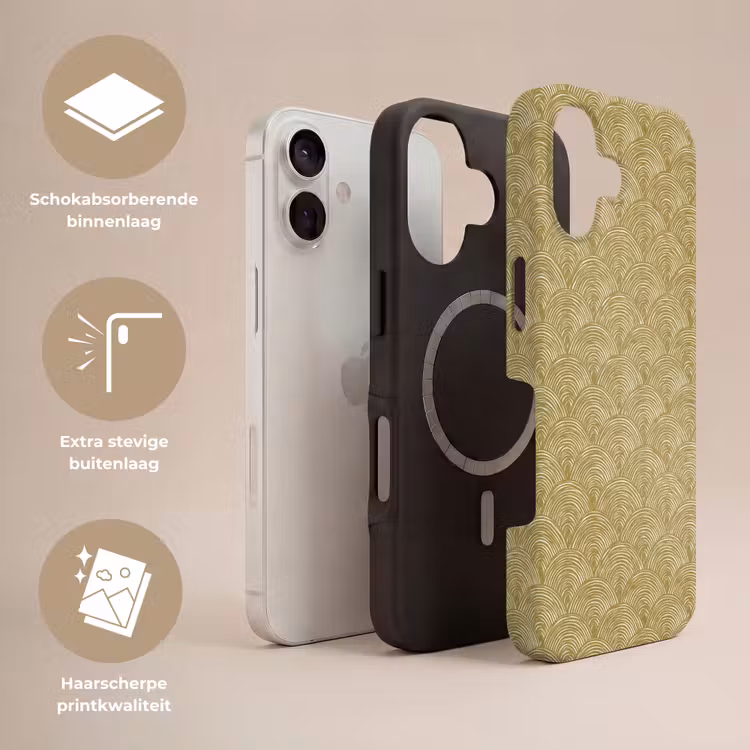 Waaier - Geometrisch - Groen Toughcase MagSafe Apple iPhone 17 klein 1017 -USP_Lagen_NL