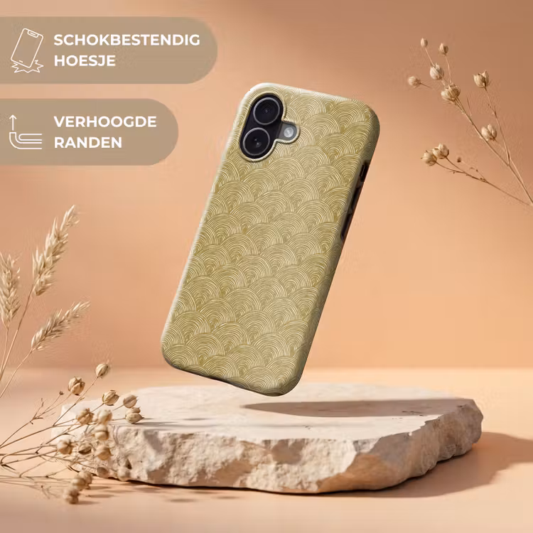 Waaier - Geometrisch - Groen Toughcase MagSafe Apple iPhone 17 klein 1017 -USP_RandenV_NL